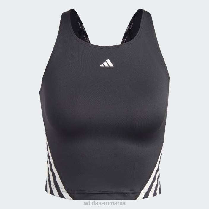 Adidas Tren icons 3-stripe tank top negru femei alb negru 2JBN17317