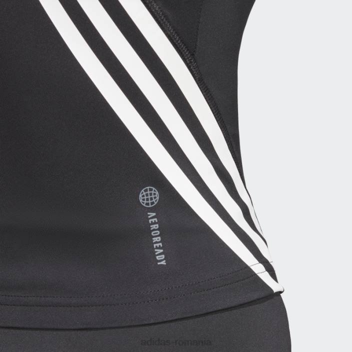 Adidas Tren icons 3-stripe tank top negru femei alb negru 2JBN17317