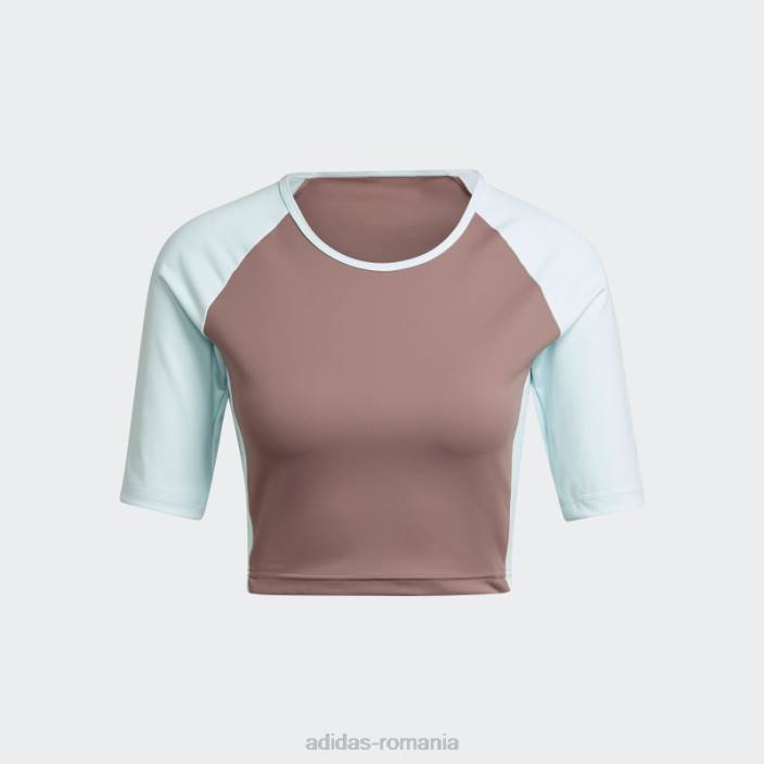 Adidas Tricou crop de antrenament hyperglam violet femei violet/albastru 2JBN3044