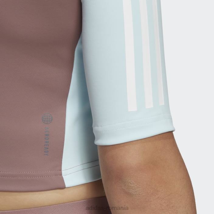Adidas Tricou crop de antrenament hyperglam violet femei violet/albastru 2JBN3044