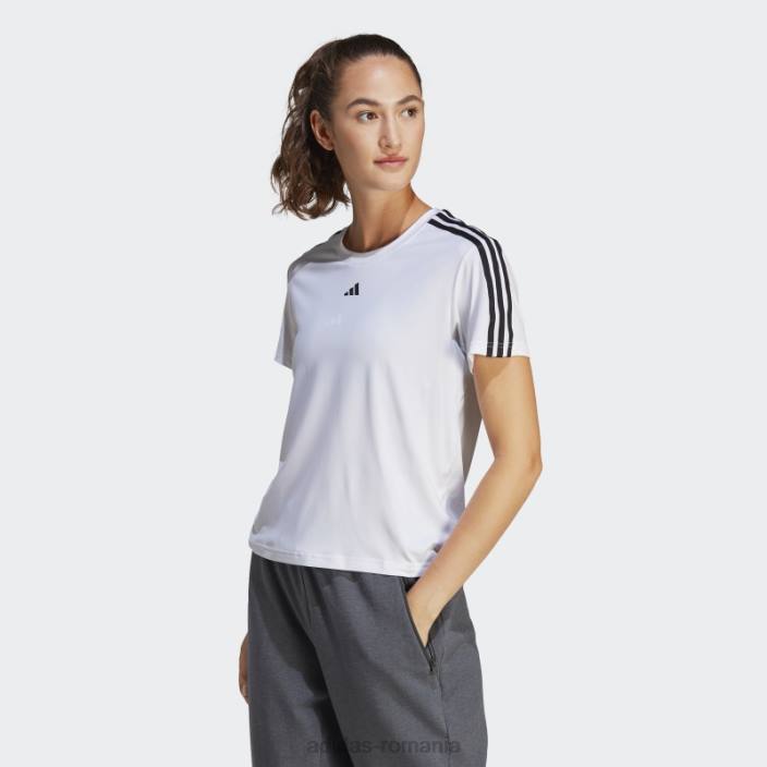 Adidas Tricou cu 3 dungi aeroready train essentials alb femei alb negru 2JBN9500