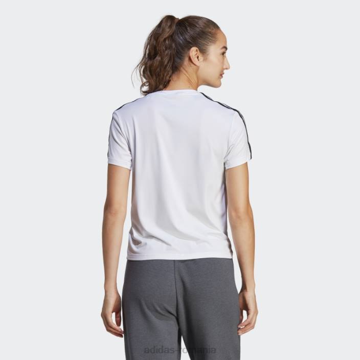 Adidas Tricou cu 3 dungi aeroready train essentials alb femei alb negru 2JBN9500
