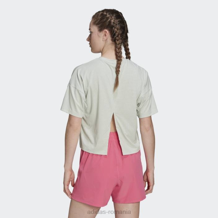 Adidas Tricou cu logo-ul cu 3 bare cu icoane trenuri verzi femei verde 2JBN9466