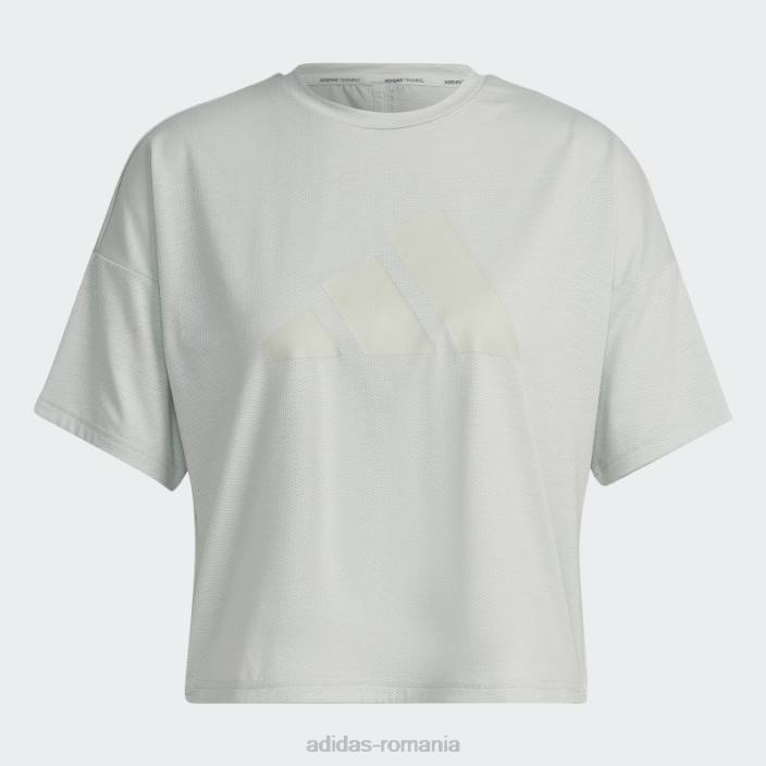 Adidas Tricou cu logo-ul cu 3 bare cu icoane trenuri verzi femei verde 2JBN9466