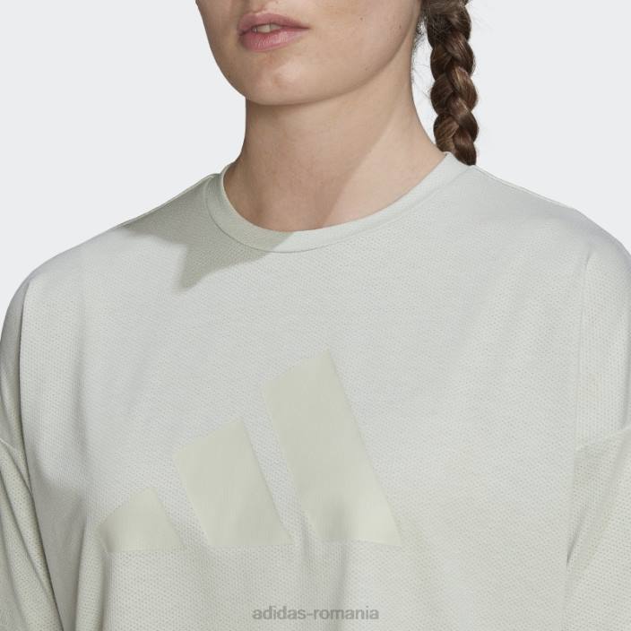 Adidas Tricou cu logo-ul cu 3 bare cu icoane trenuri verzi femei verde 2JBN9466