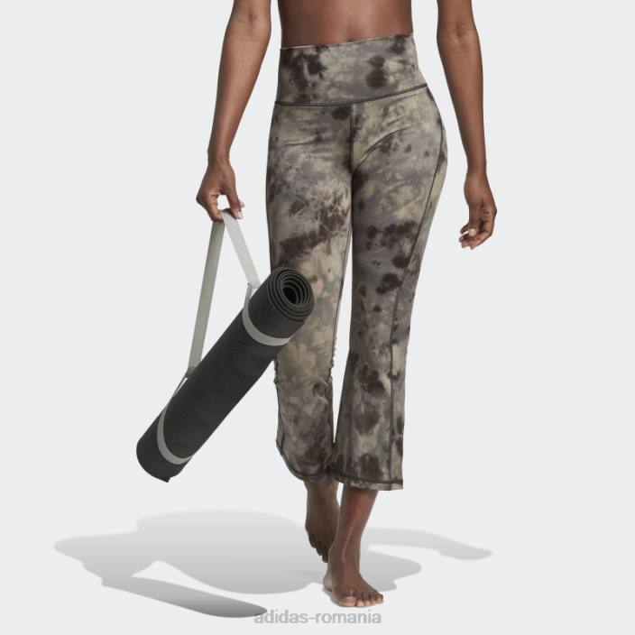 Adidas Yoga studio pământ evazat 7/8 jambiere aluminiu adidas femei aluminiu/carbon 2JBN10674