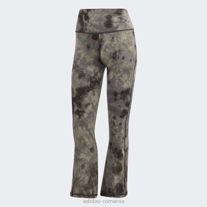Adidas Yoga studio pământ evazat 7/8 jambiere aluminiu adidas femei aluminiu/carbon 2JBN10674