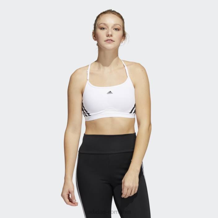 Adidas aeroreact antrenament light-support sutien cu 3 dungi alb fashion femei alb negru 2JBN8914