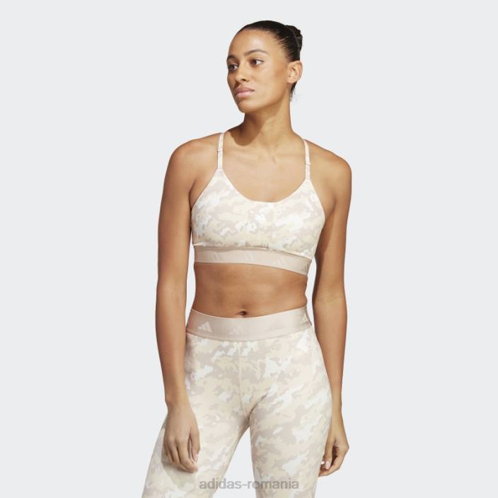 Adidas aeroreact antrenament light-support techfit sutien nisip moda femei nisip alb 2JBN9219
