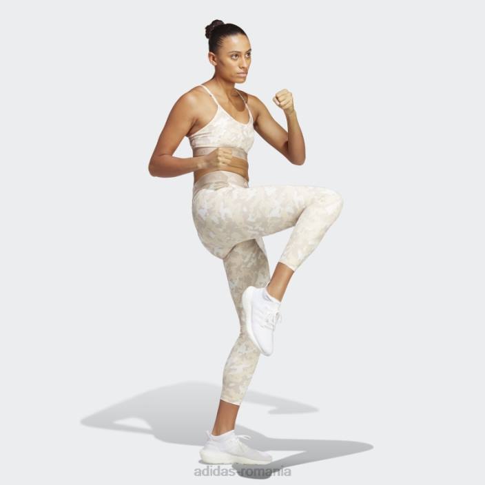 Adidas aeroreact antrenament light-support techfit sutien nisip moda femei nisip alb 2JBN9219