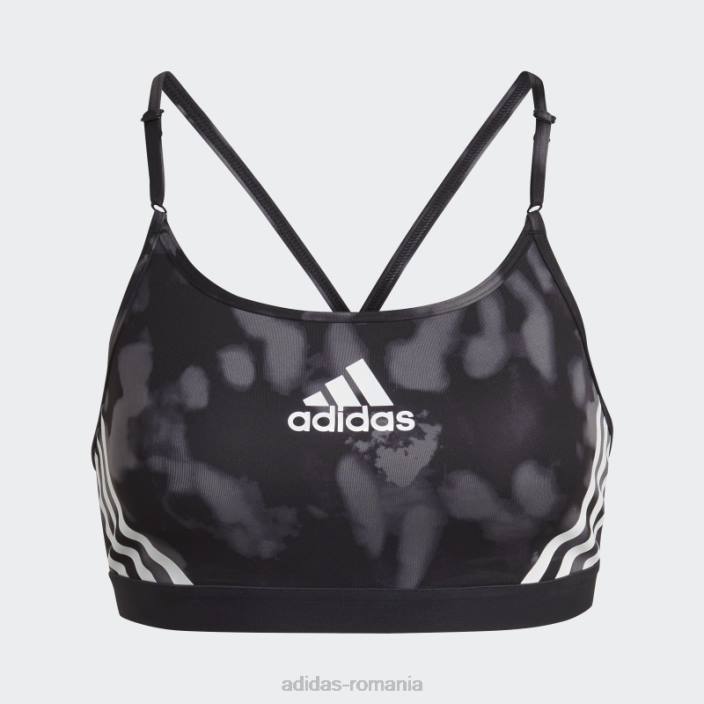 Adidas aeroreact sutien cu susținere la lumină hyperglam imprimat gri fashion femei gri/negru/alb 2JBN10699