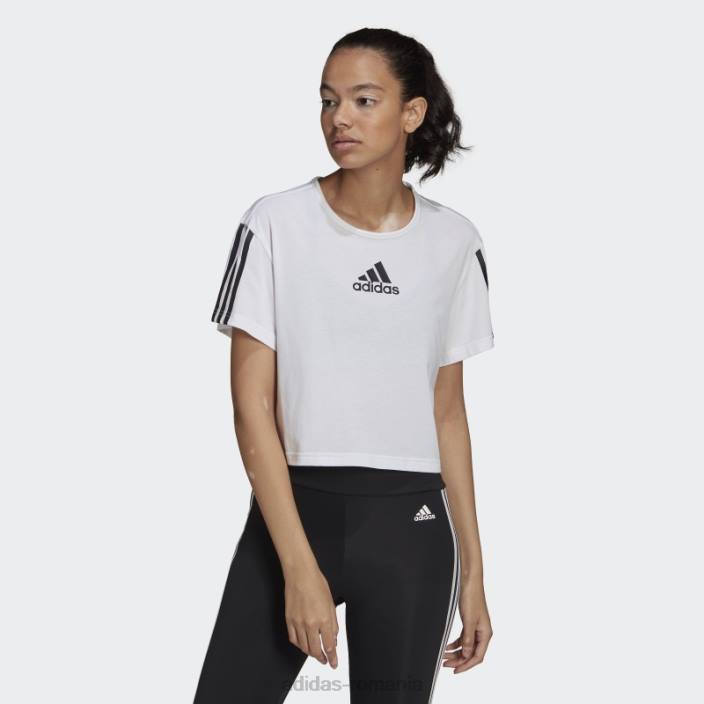 Adidas aeroready făcut pentru antrenament crop sport tricou alb femei alb 2JBN10669