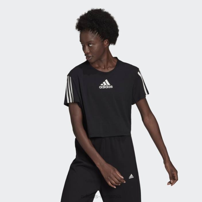 Adidas aeroready făcut pentru antrenament crop sport tricou negru femei negru 2JBN10363