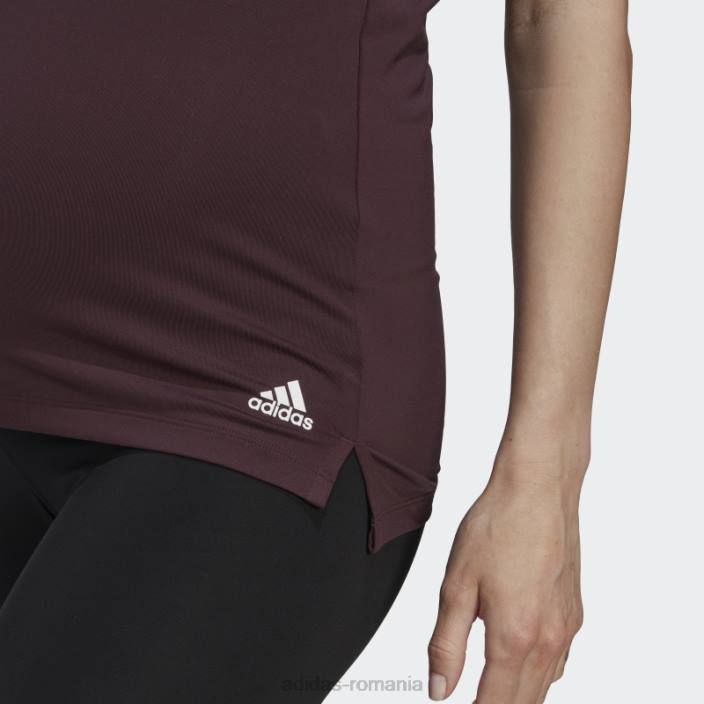 Adidas aeroready proiectat 2 move sport tank top (maternitate) maro adidas femei maro/alb 2JBN10404