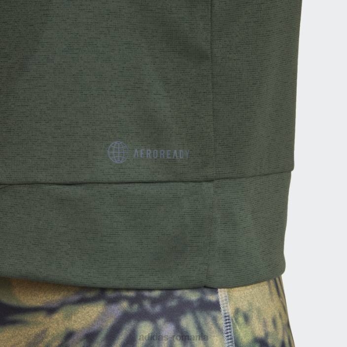Adidas aeroready studio loose crop tee verde oxid adidas femei oxid verde/alb 2JBN8958