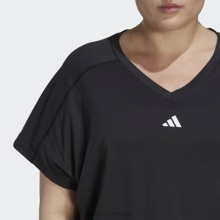 Adidas aeroready train essentials branding minim tricou cu decolteu în V (plus mărime) negru femei negru 2JBN9830