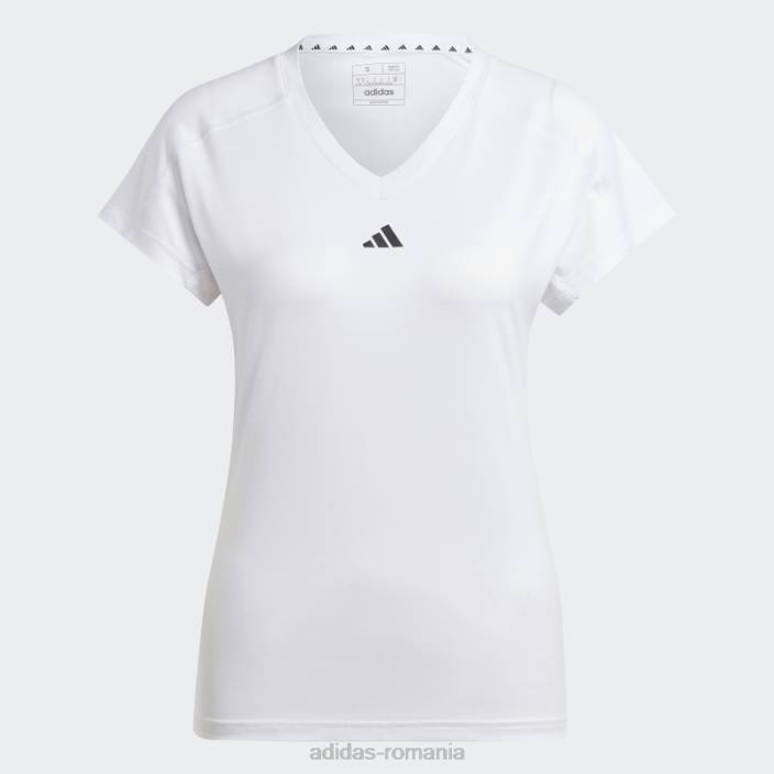 Adidas aeroready train essentials branding minimal tricou cu decolteu în V alb adidas femei alb 2JBN9378