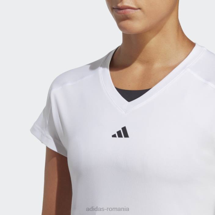 Adidas aeroready train essentials branding minimal tricou cu decolteu în V alb adidas femei alb 2JBN9378