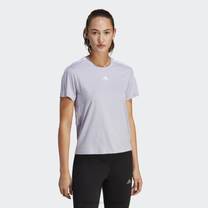 Adidas aeroready train essentials tricou cu 3 dungi argintiu adidas femei zori argintii/alb 2JBN9516
