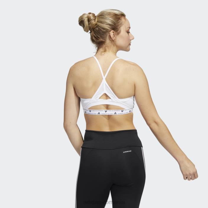 Adidas alb aeroreact antrenament light-support 3-benzi sutien fashion femei alb negru 2JBN2858