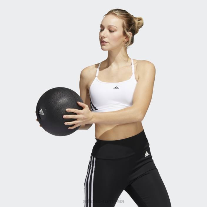 Adidas alb aeroreact antrenament light-support 3-benzi sutien fashion femei alb negru 2JBN2858