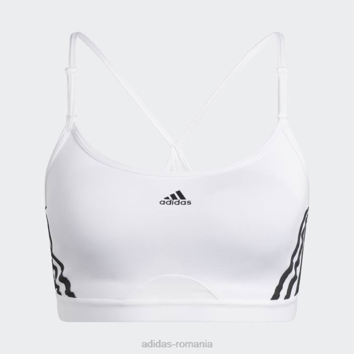 Adidas alb aeroreact antrenament light-support 3-benzi sutien fashion femei alb negru 2JBN2858