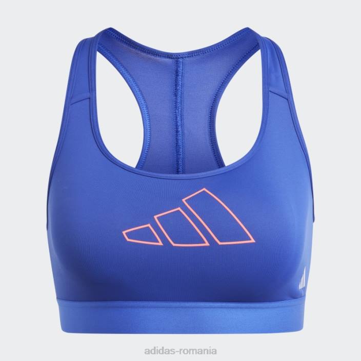 Adidas albastru powerreact hyperbright sutien mediu sutien fashion femei albastru 2JBN2223