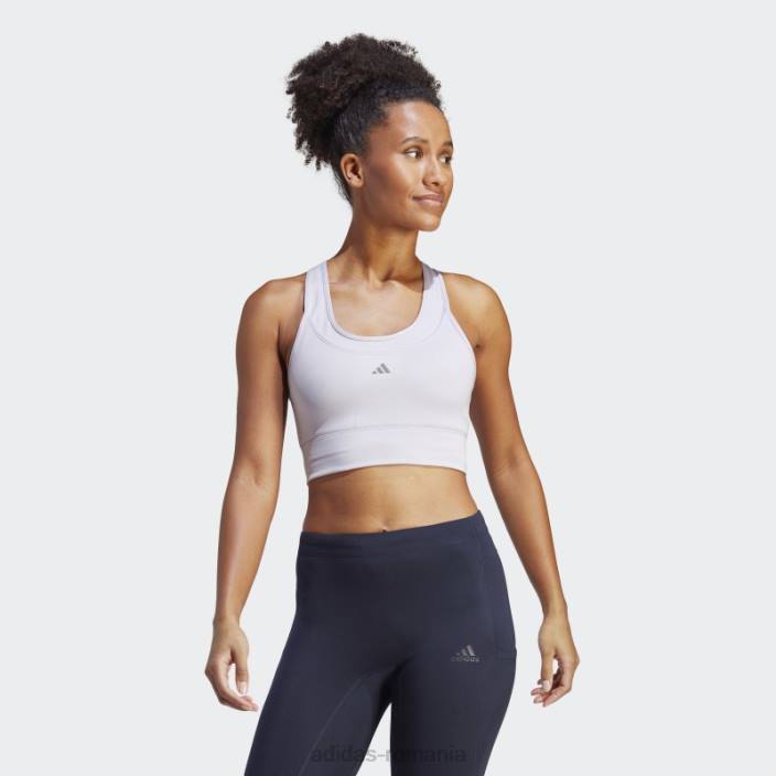 Adidas argintiu zori mediu sustinere alergare buzunar sutien fashion femei zori argintii 2JBN2295
