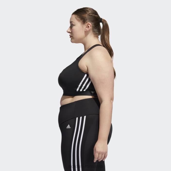 Adidas black powerreact training sutien mediu 3 dungi (plus marime) fierbinte femei alb negru 2JBN9865