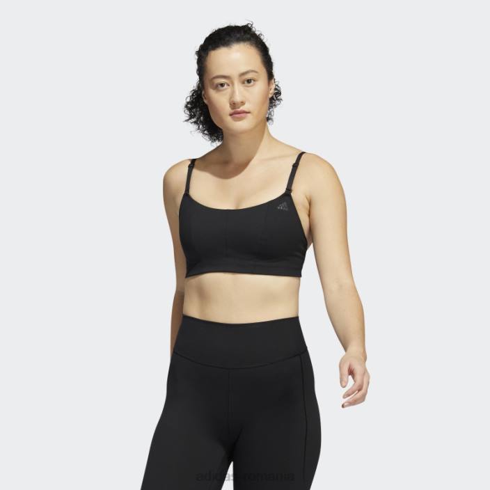 Adidas black yoga studio light-support sutien fashion femei negru 2JBN2224