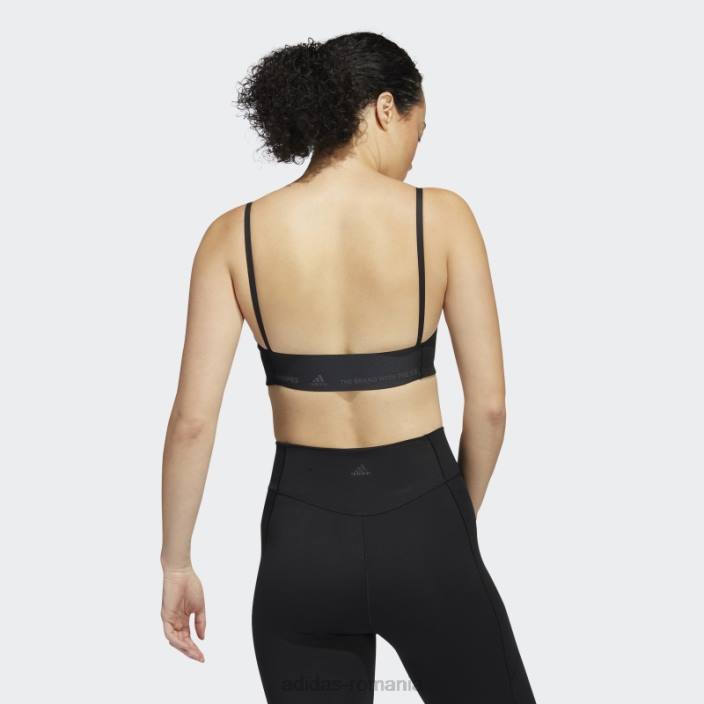 Adidas black yoga studio light-support sutien fashion femei negru 2JBN2224