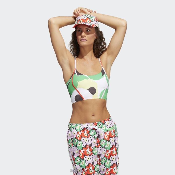 Adidas blaze orange x marimekko sutien light-support hot femei portocaliu aprins/urmă maro 2JBN2702