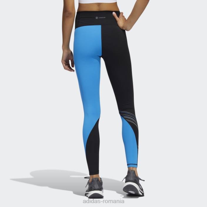 Adidas capabil de măreție colanți 7/8 negri femei negru/albastru 2JBN10562