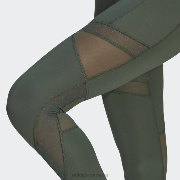 Adidas circuit cu talie înaltă 7/8 mesh jambiere hot green oxide femei oxid verde 2JBN10603