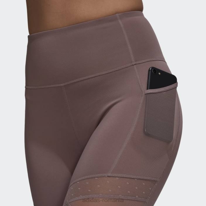 Adidas circuit mov cu talie înaltă jambiere 7/8 plasă fierbinte femei Violet 2JBN17520