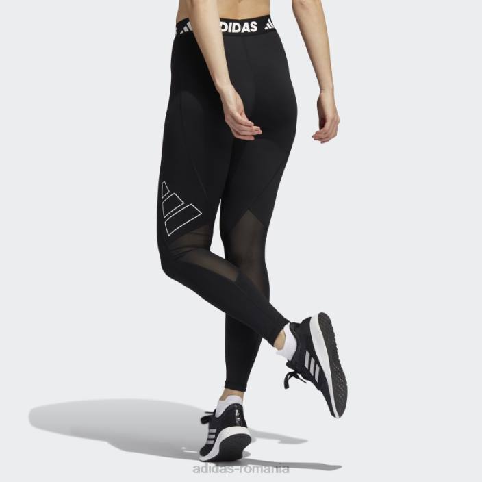 Adidas colanți lungi negri cu logo techfit grafic femei negru 2JBN3245