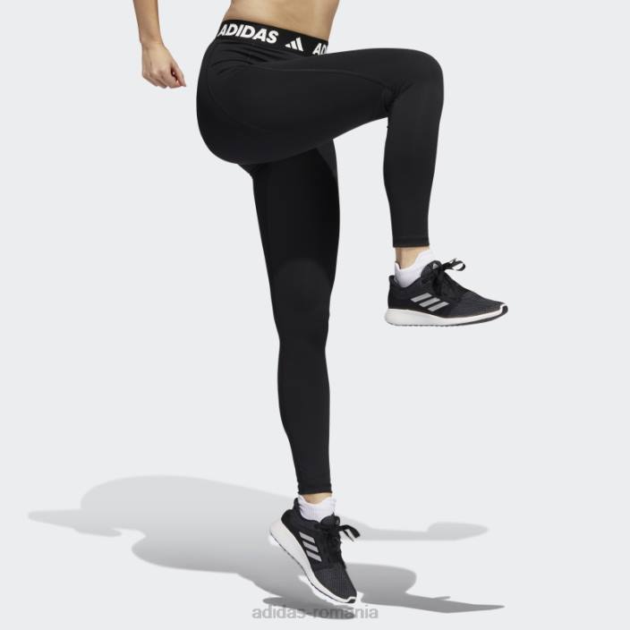 Adidas colanți lungi negri cu logo techfit grafic femei negru 2JBN3245
