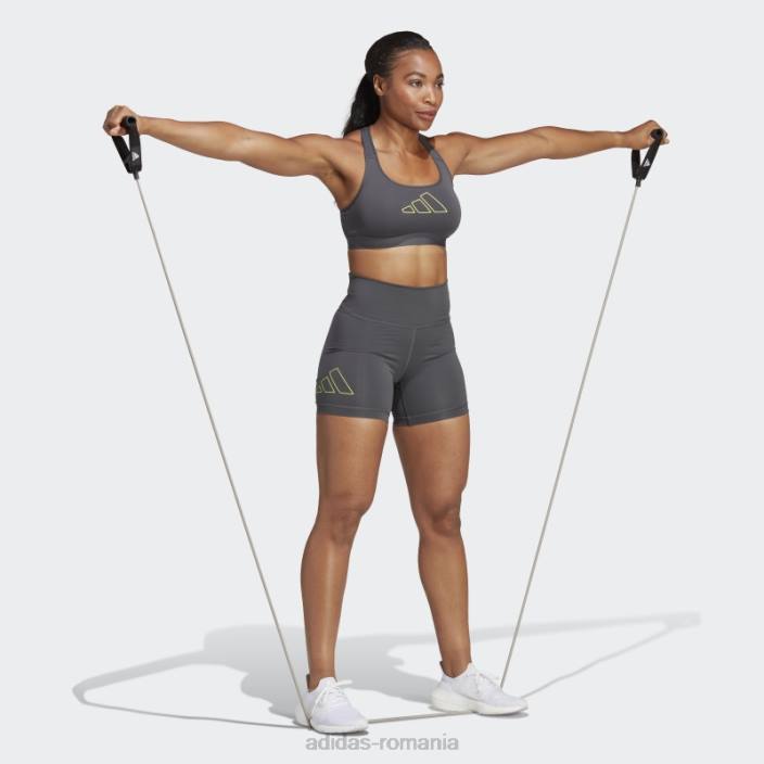Adidas colanți scurți adidas, gri optime hyperbright training cu talie înaltă femei gri 2JBN9621