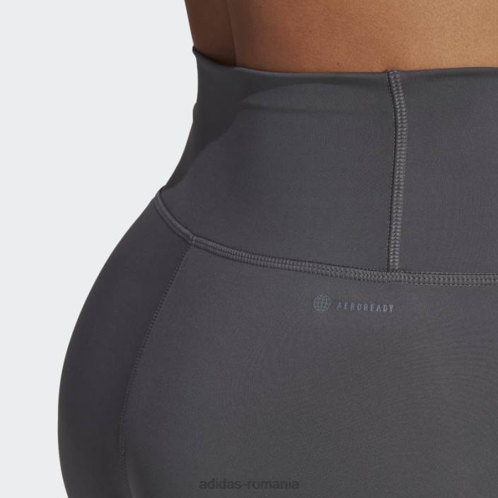 Adidas colanți scurți adidas, gri optime hyperbright training cu talie înaltă femei gri 2JBN9621