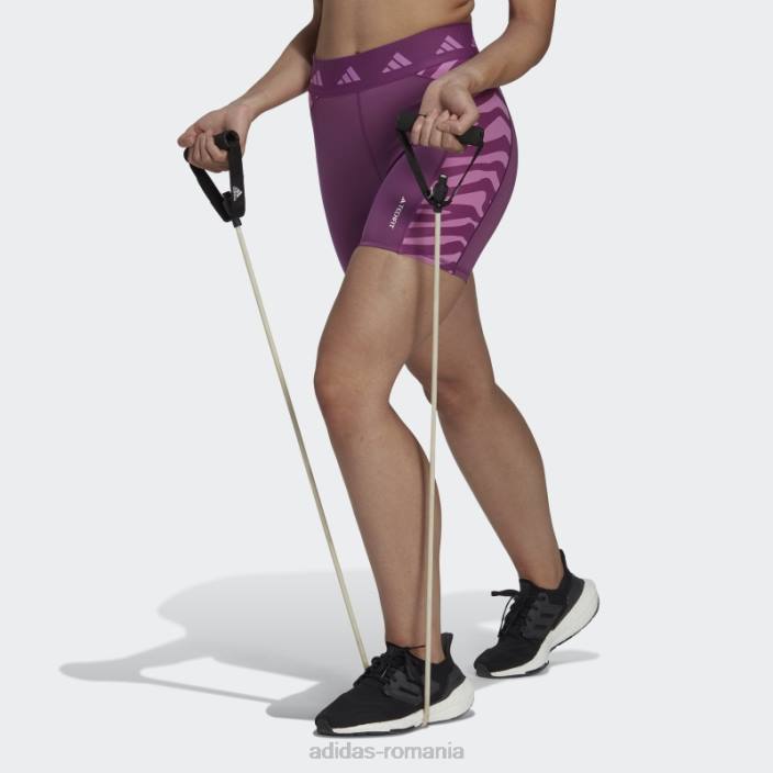 Adidas colanți scurti adidas cu talie înaltă hiperglam techfit zebra mov bogat femei mov bogat 2JBN10803