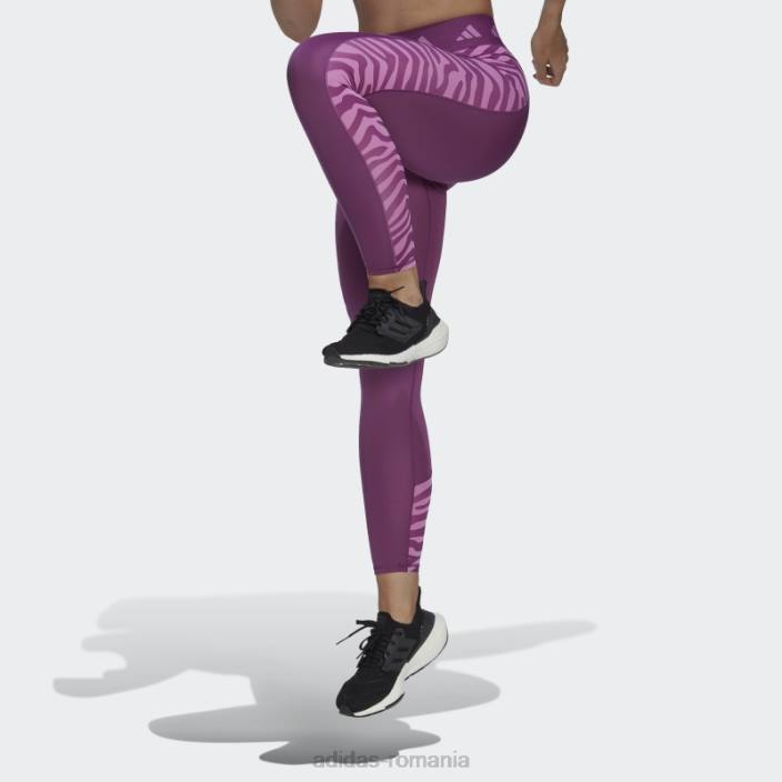 Adidas colanți zebră 7/8 cu talie înaltă hyperglam techfit mov bogat femei mov bogat 2JBN2825