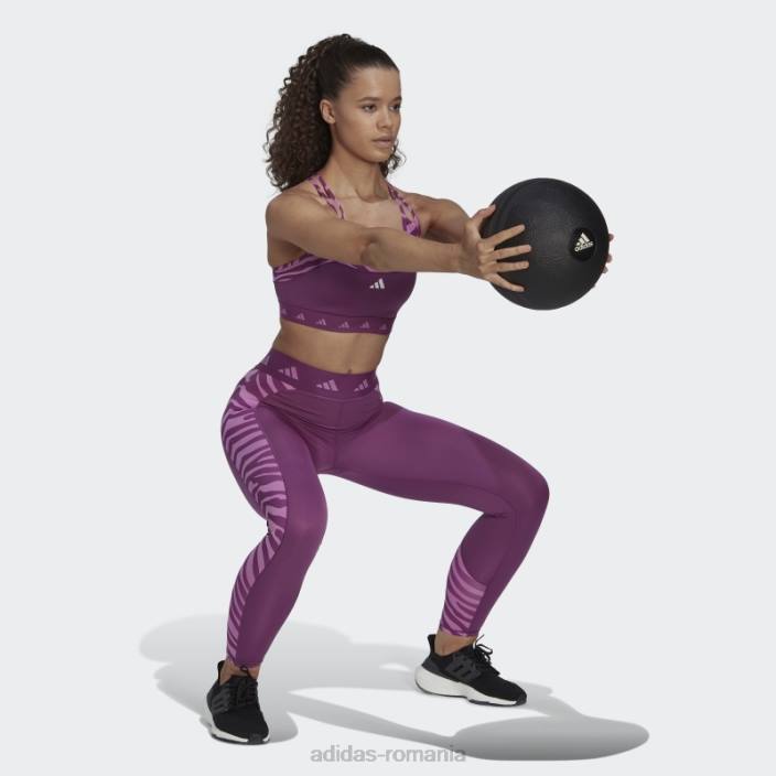 Adidas colanți zebră 7/8 cu talie înaltă hyperglam techfit mov bogat femei mov bogat 2JBN2825
