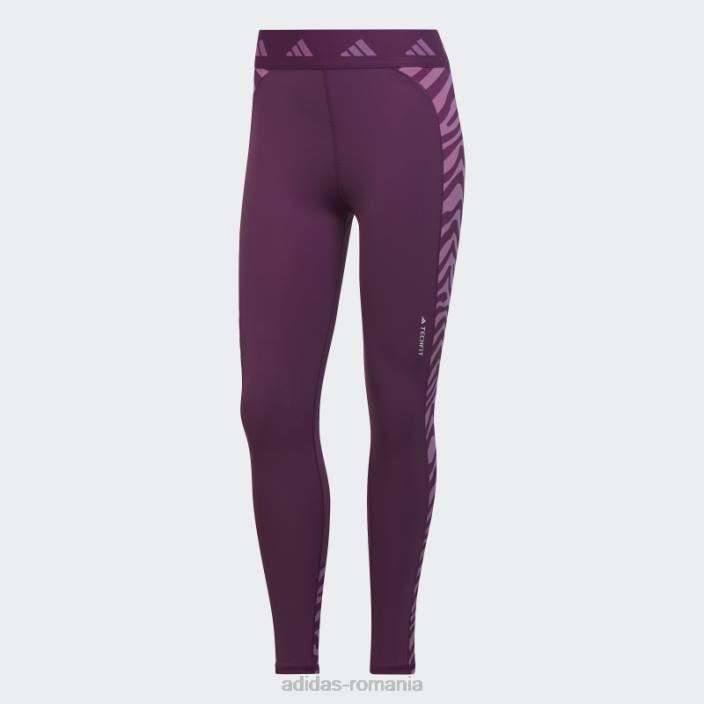 Adidas colanți zebră 7/8 cu talie înaltă hyperglam techfit mov bogat femei mov bogat 2JBN2825