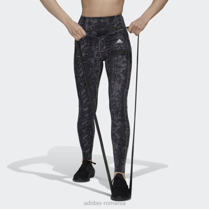 Adidas colanti de antrenament cu talie mare hyperglam aeroready multicolor adidas femei multicolor/gri/negru 2JBN3138