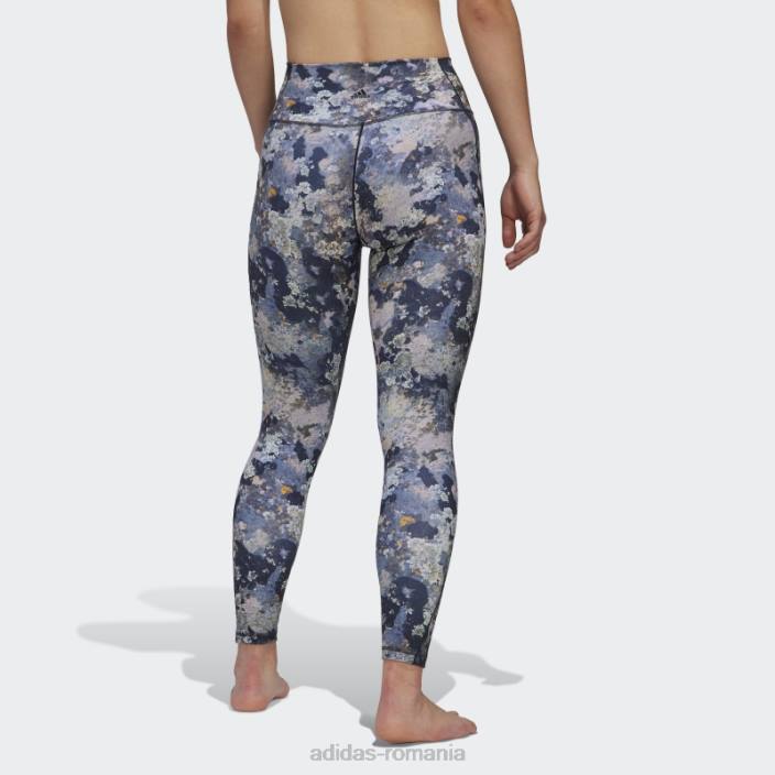 Adidas colanti de yoga studio 7/8 tint albastru femei nuanță albastră/carbon/negru 2JBN10626