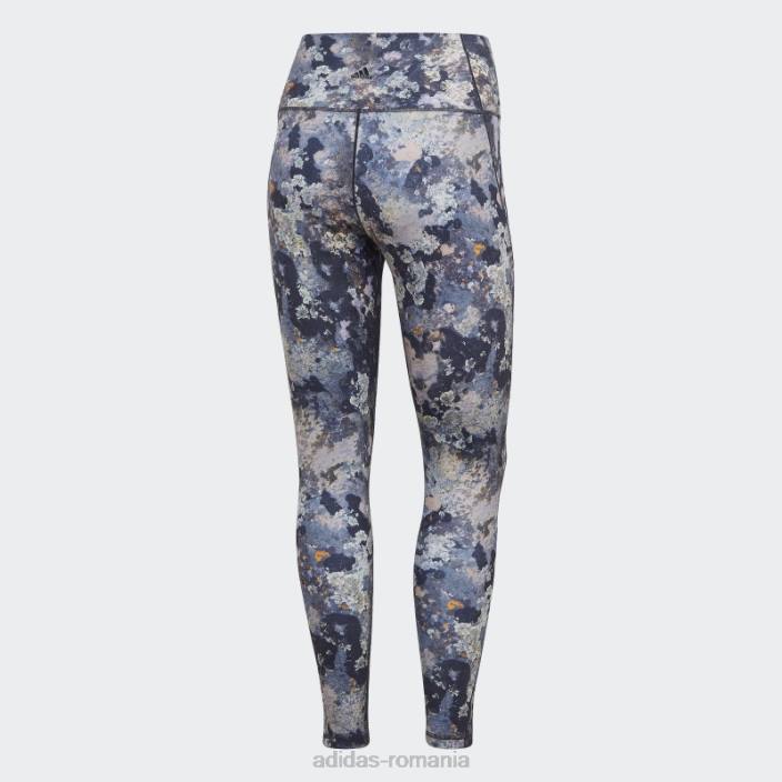 Adidas colanti de yoga studio 7/8 tint albastru femei nuanță albastră/carbon/negru 2JBN10626