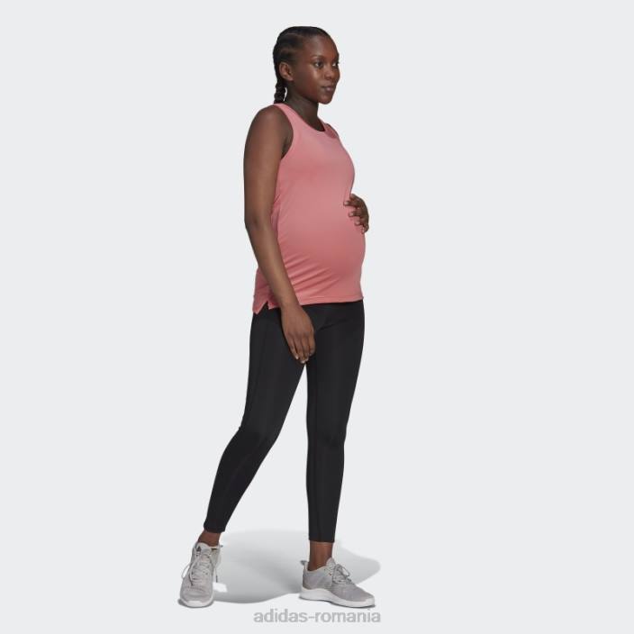 Adidas conceput pentru a muta colanti sport 7/8 (maternitate) negri femei alb negru 2JBN10478