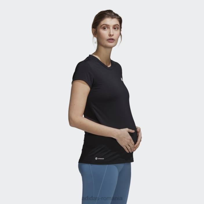 Adidas conceput pentru a muta colorblock sport tricou (maternitate) moda albă femei alb negru 2JBN10405