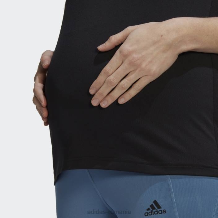 Adidas conceput pentru a muta colorblock sport tricou (maternitate) moda albă femei alb negru 2JBN10405