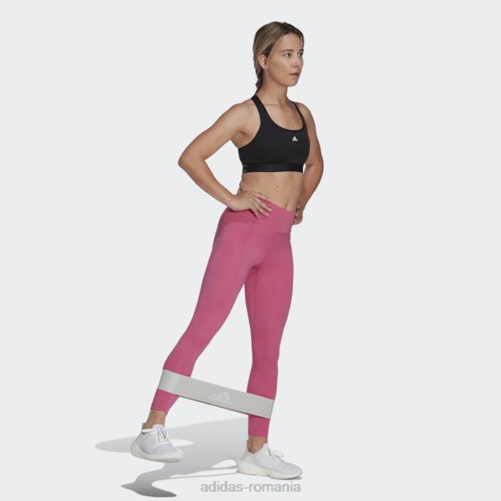 Adidas esențiale pentru antrenament jambiere 7/8 cu talie înaltă fucsia femei fucsie 2JBN9763